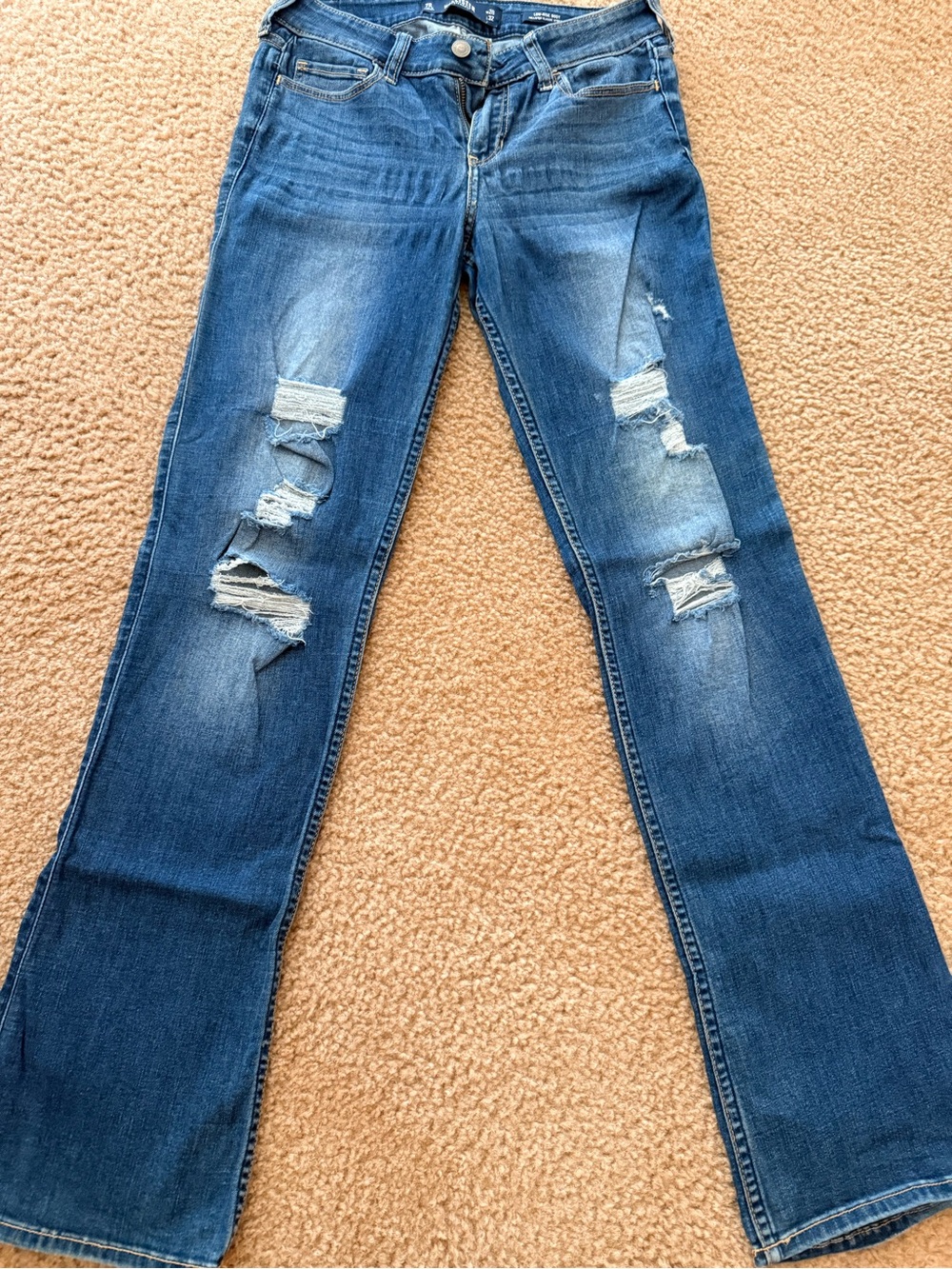 Hollister Distressed Blue Flare Jeans